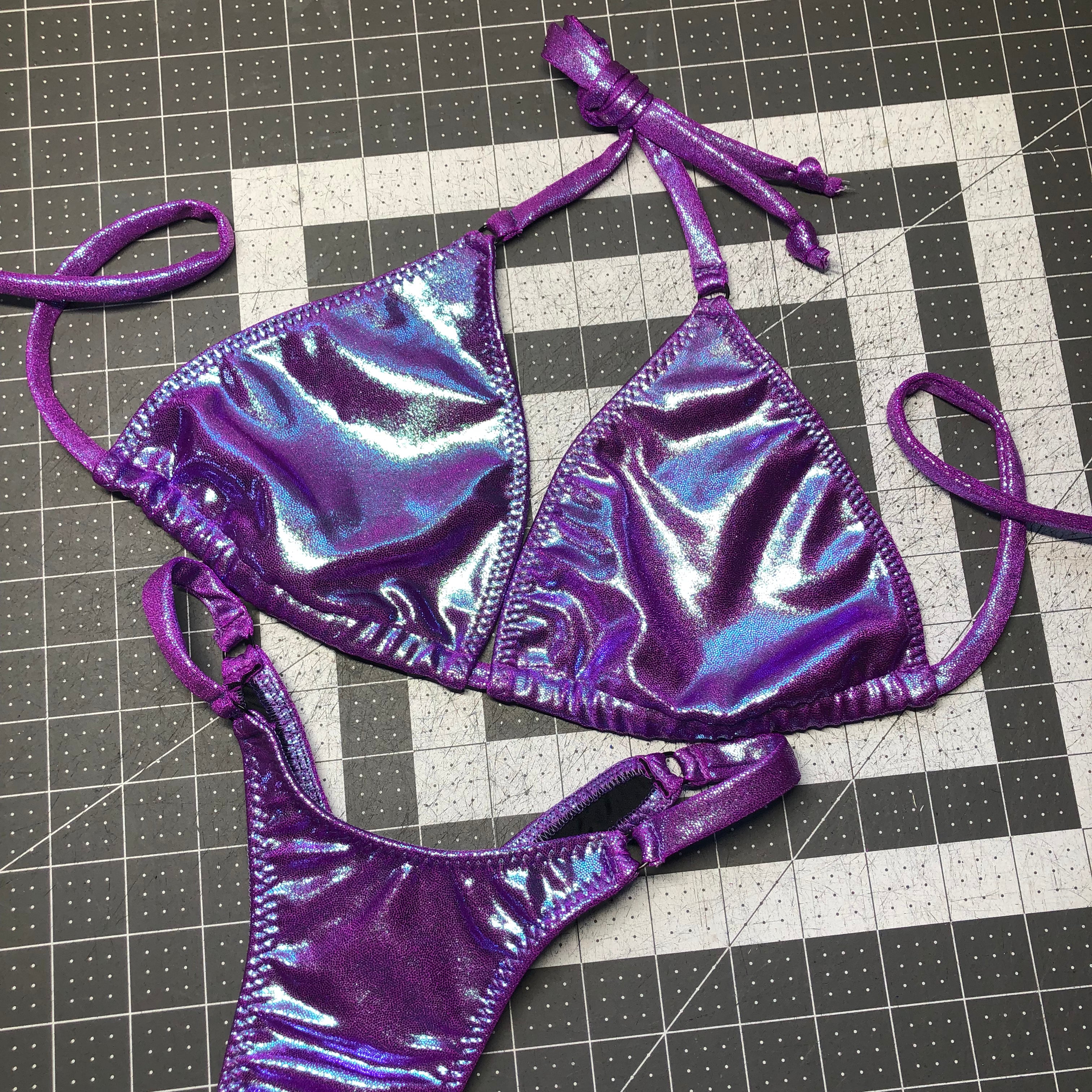 Posing Practice Bikini Metallic Lavender