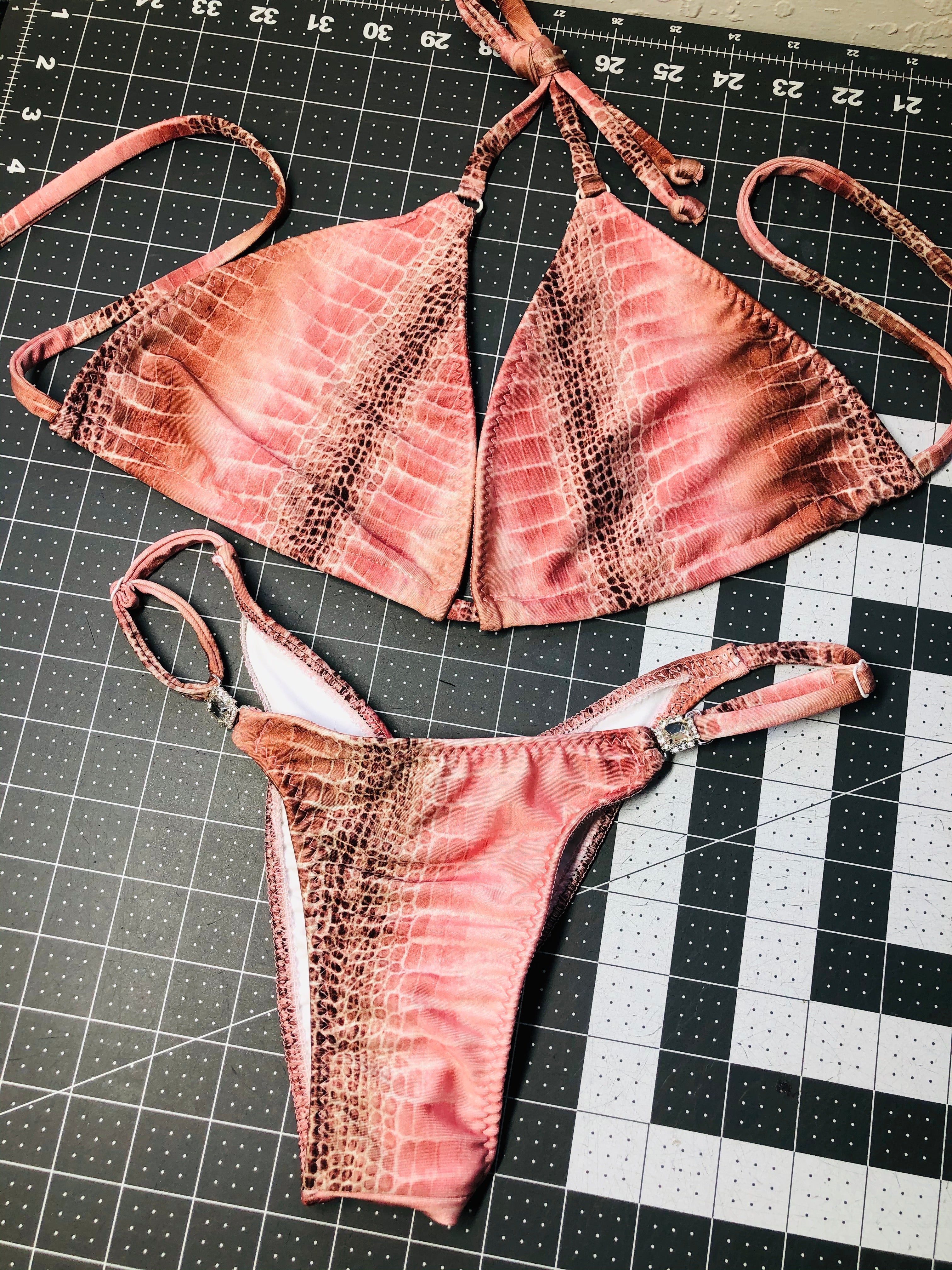 Pink Snakeskin Posing Practice Bikini