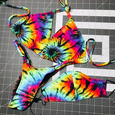 Neon Tie Dye 🌈 Posing Practice Bikini
